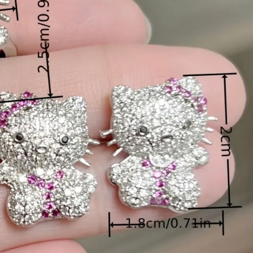 Hello Kitty Bling Earrings - Picture 2 of 2